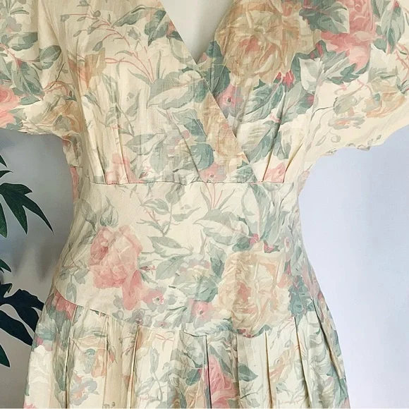 v i n t a g e :: Pastel Floral Romantic Cottagecore ILGWU Dress - Picture 3 of 14